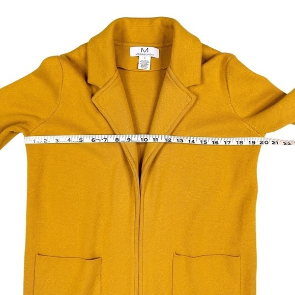 Magaschoni gold yellow wool-blend fall open blazer pockets lapel jacket small - Picture 14 of 16